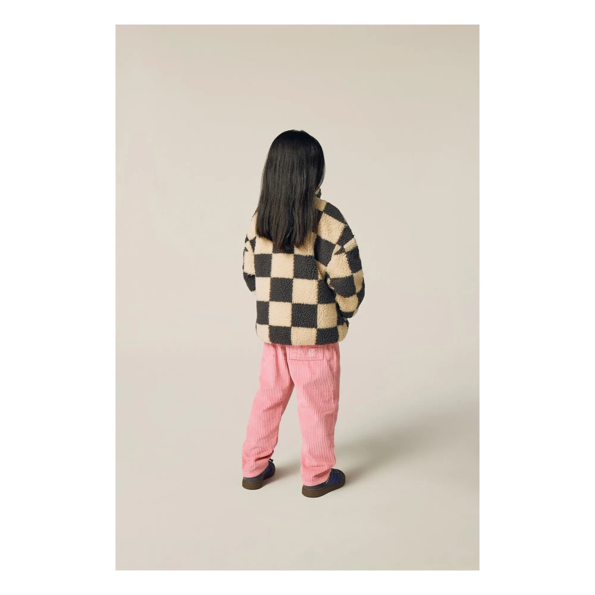 The Campamento - Damier Sherpa Ceket | Ecru