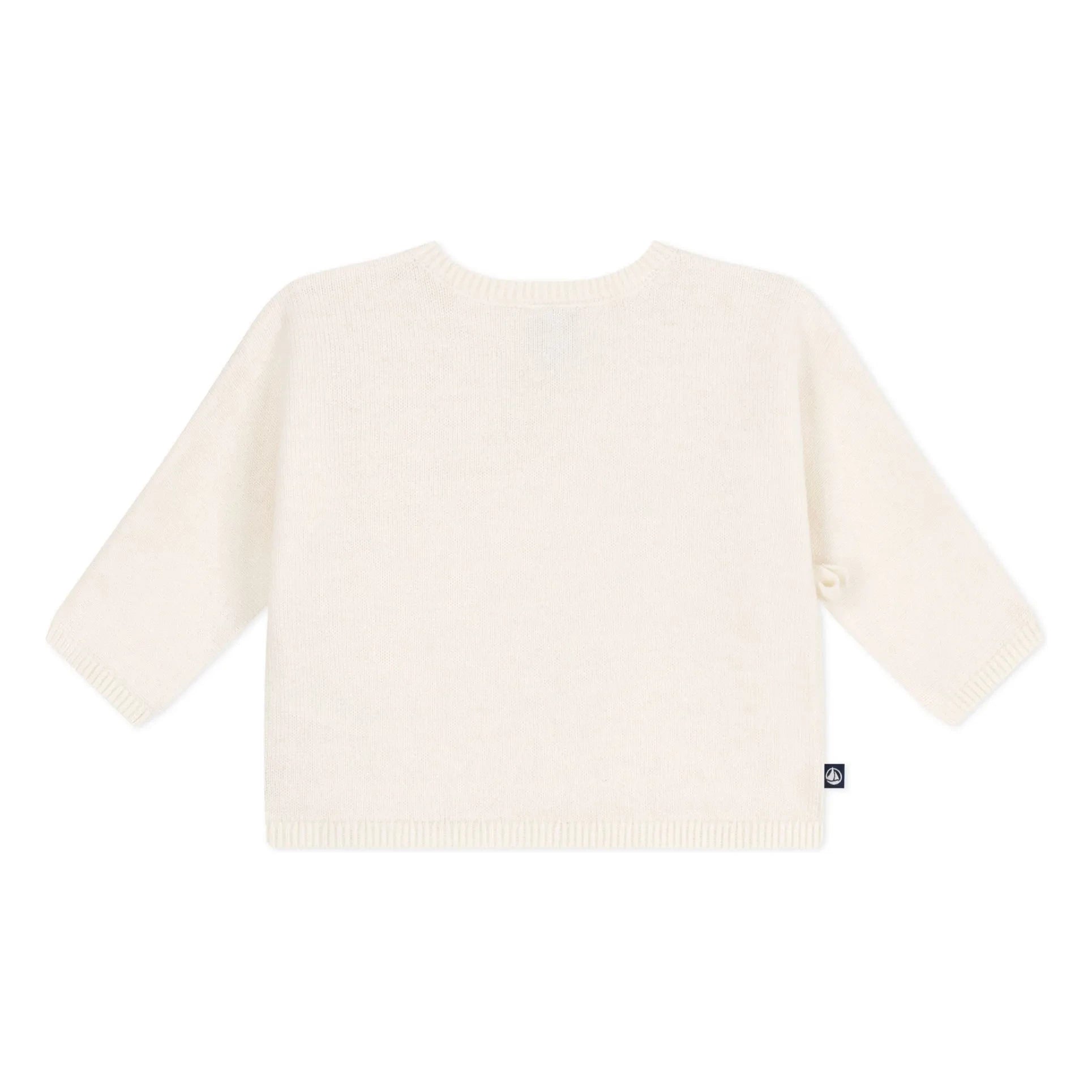 Petit Bateau - Pointelle Laine sargılı hırka | Ekru