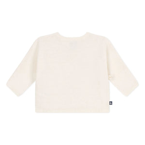Petit Bateau - Pointelle Laine sargılı hırka | Ekru