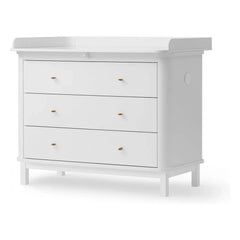 Oliver Furniture - Ahşap 3 çekmeceli alt değiştirme dolabı | Beyaz