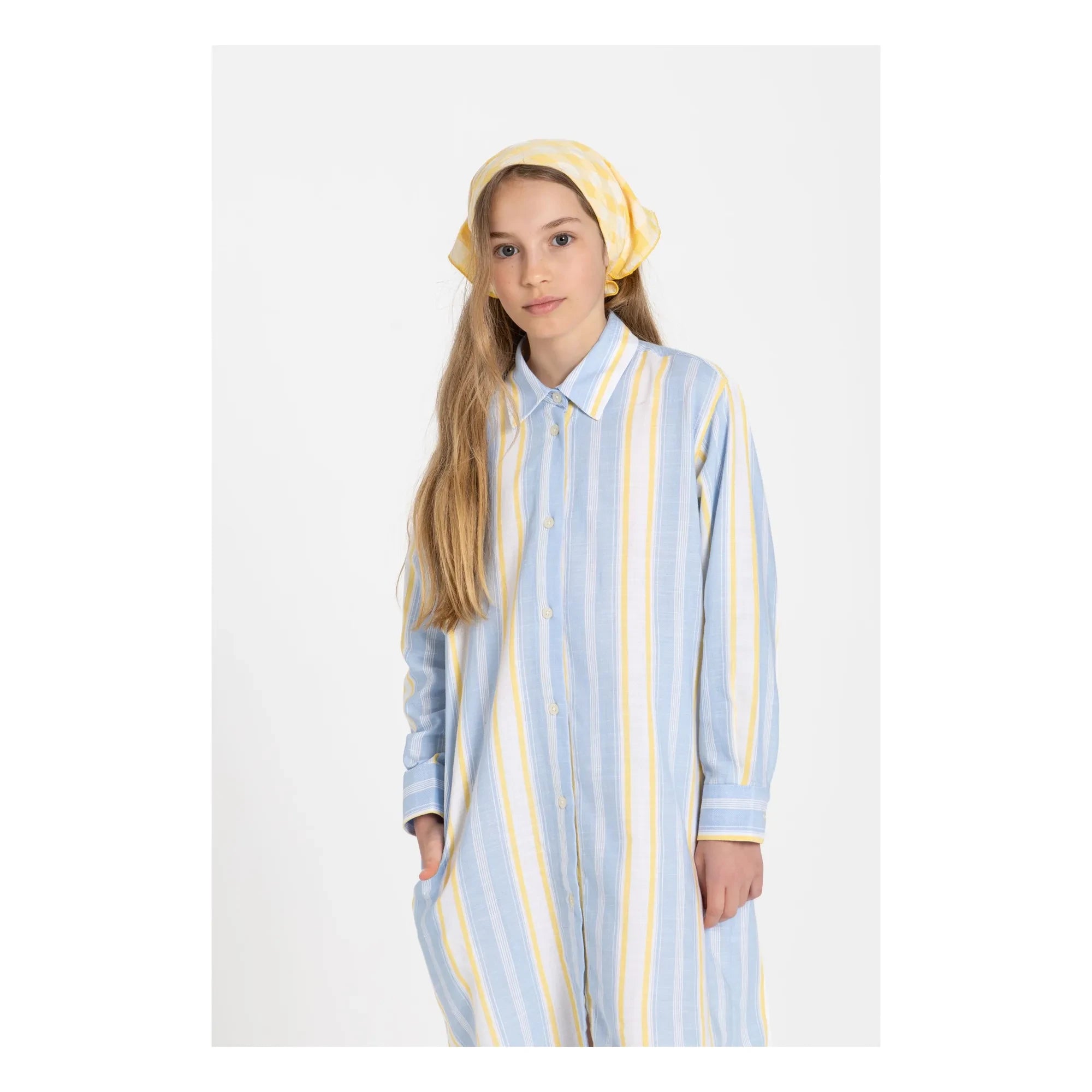 Smallable Kid - Striped Leya Shirt Dress | Light Blue