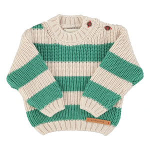 Piupiuchick - Striped Organic Cotton Sweater | Green
