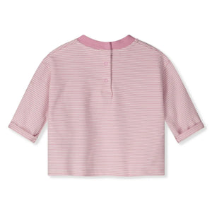 Gray Label - Çizgili cepli tişört Organik pamuk | Pembe
