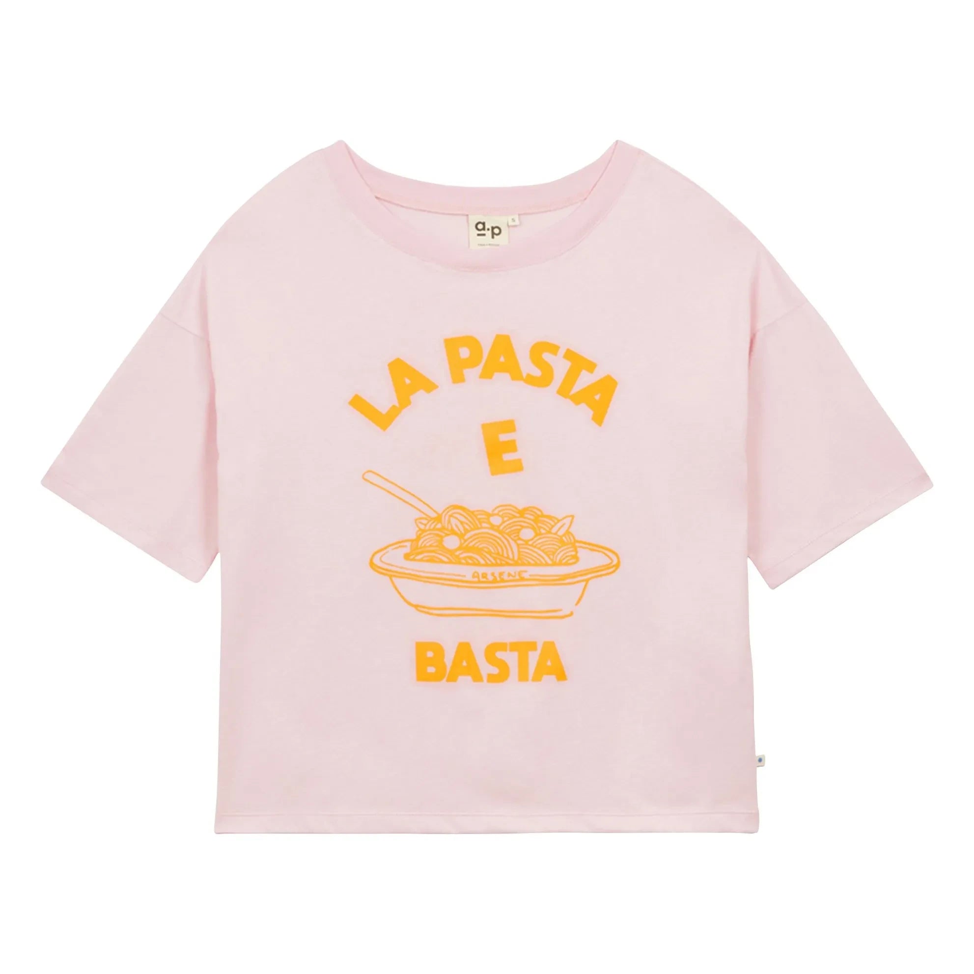 a.p - Pasta e Basta organik pamuklu tişört | Pudra pembe