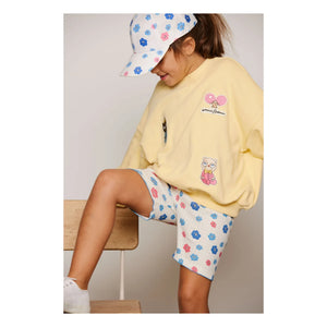 Mini Rodini - Animal Print Organic Cotton Sweat Patch | Yellow