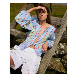 SISSEL EDELBO - Elisabeth Organic Cotton Blouse | Blue