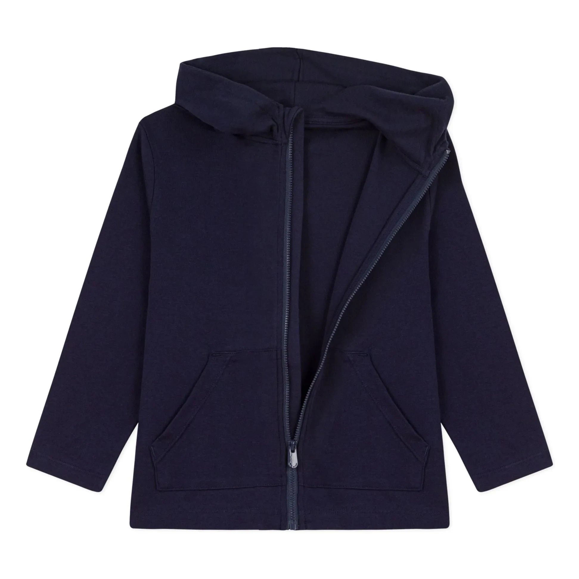 Petit Bateau - Zip-up Hooded Sweatshirt | Navy Blue