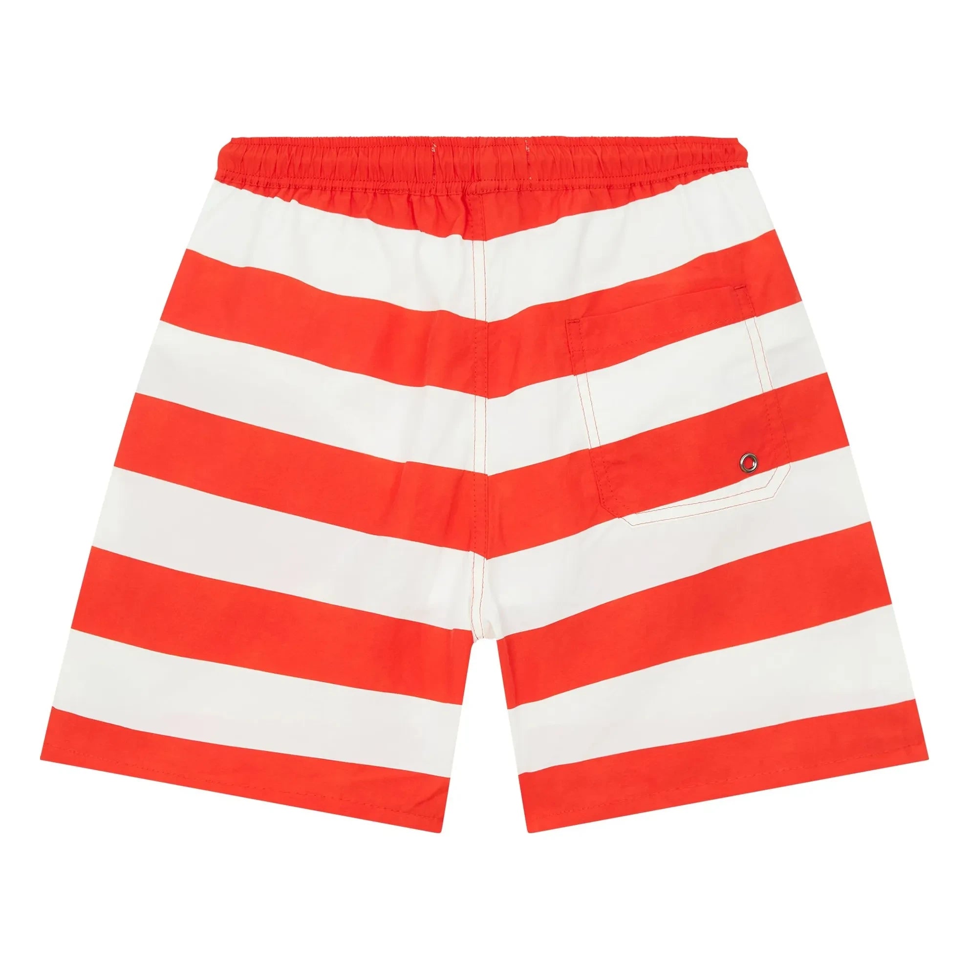 Smallable Kid - Archie Striped Swim Shorts | Dark Red