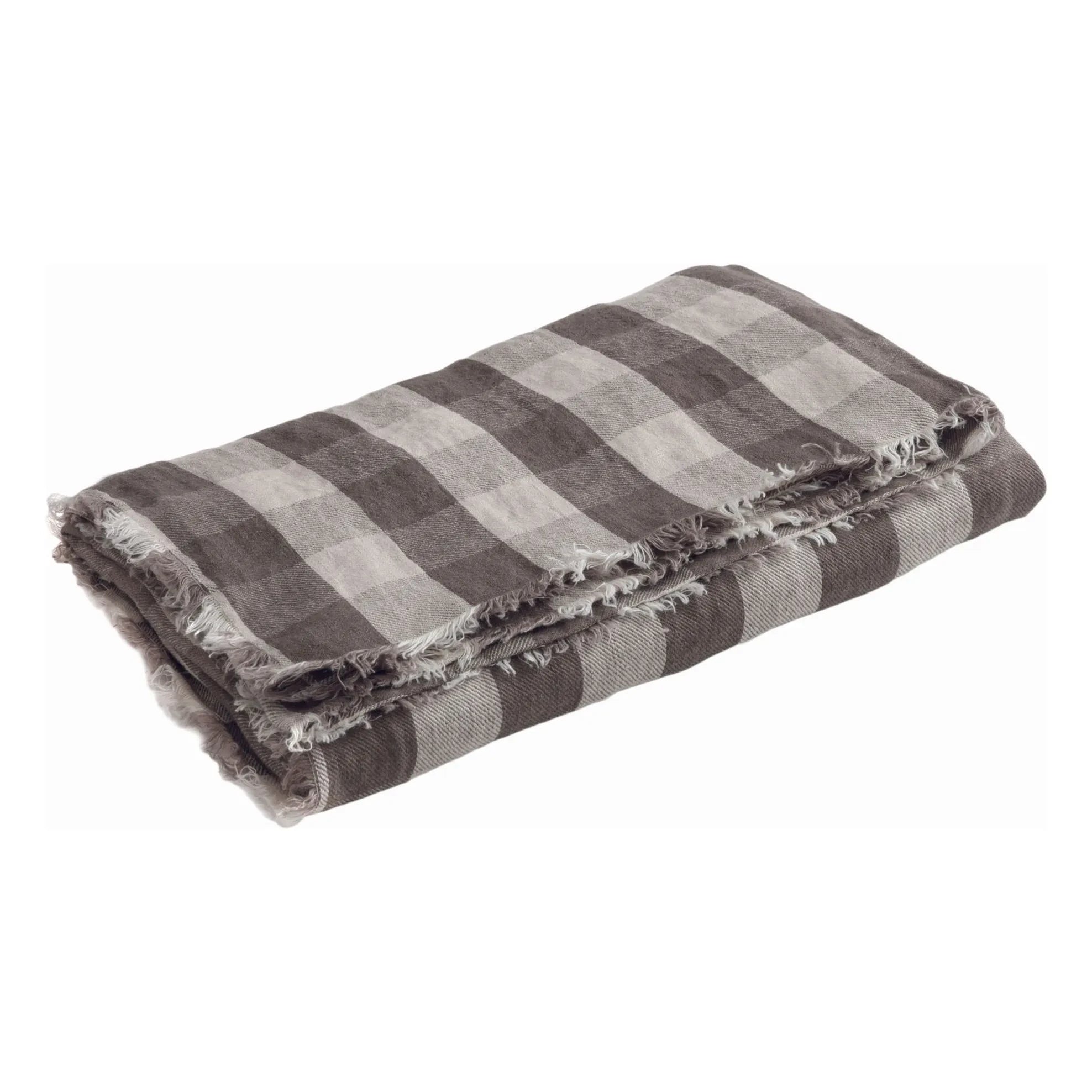 Maison de Vacances - Washed linen Vichy Cottage blanket | Terre