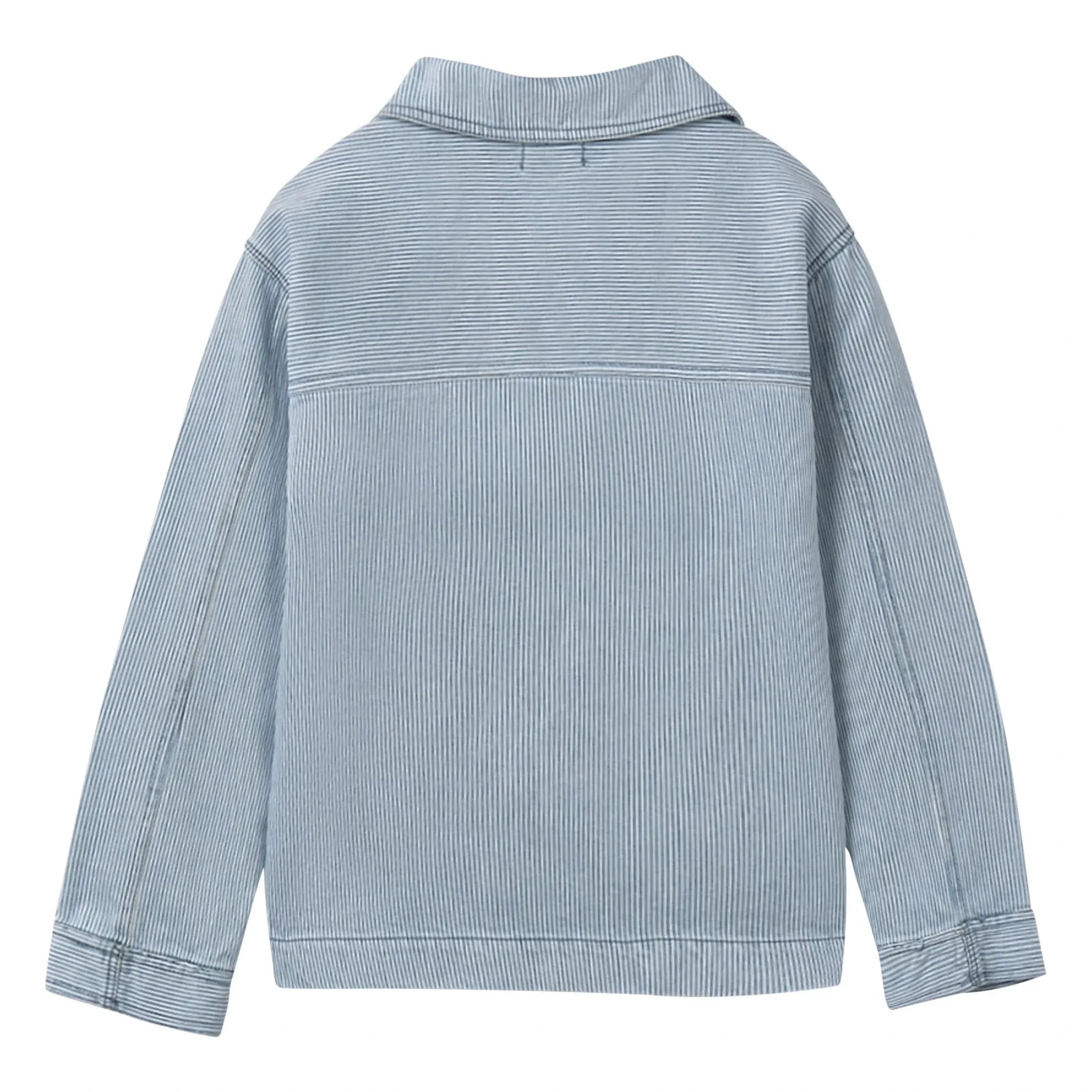 Cozmo - Denim Ridge Çizgili Overshirt | Açık Mavi