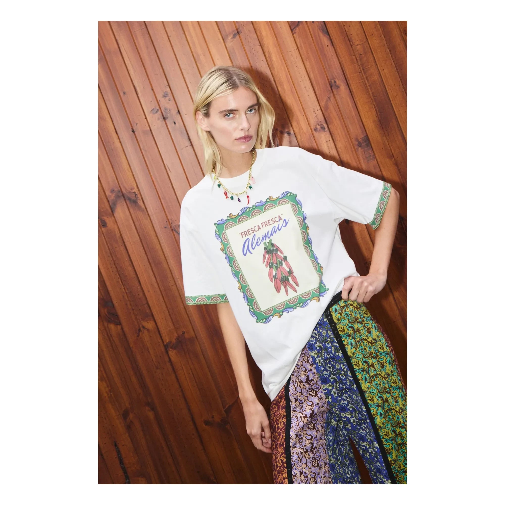 Alémais - Katerina Chilli Organic Cotton T-Shirt | Cream