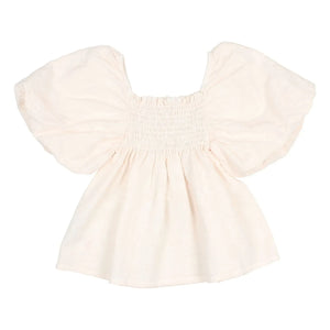 Búho - Organic Cotton Balloon Sleeve Blouse | Pale Pink
