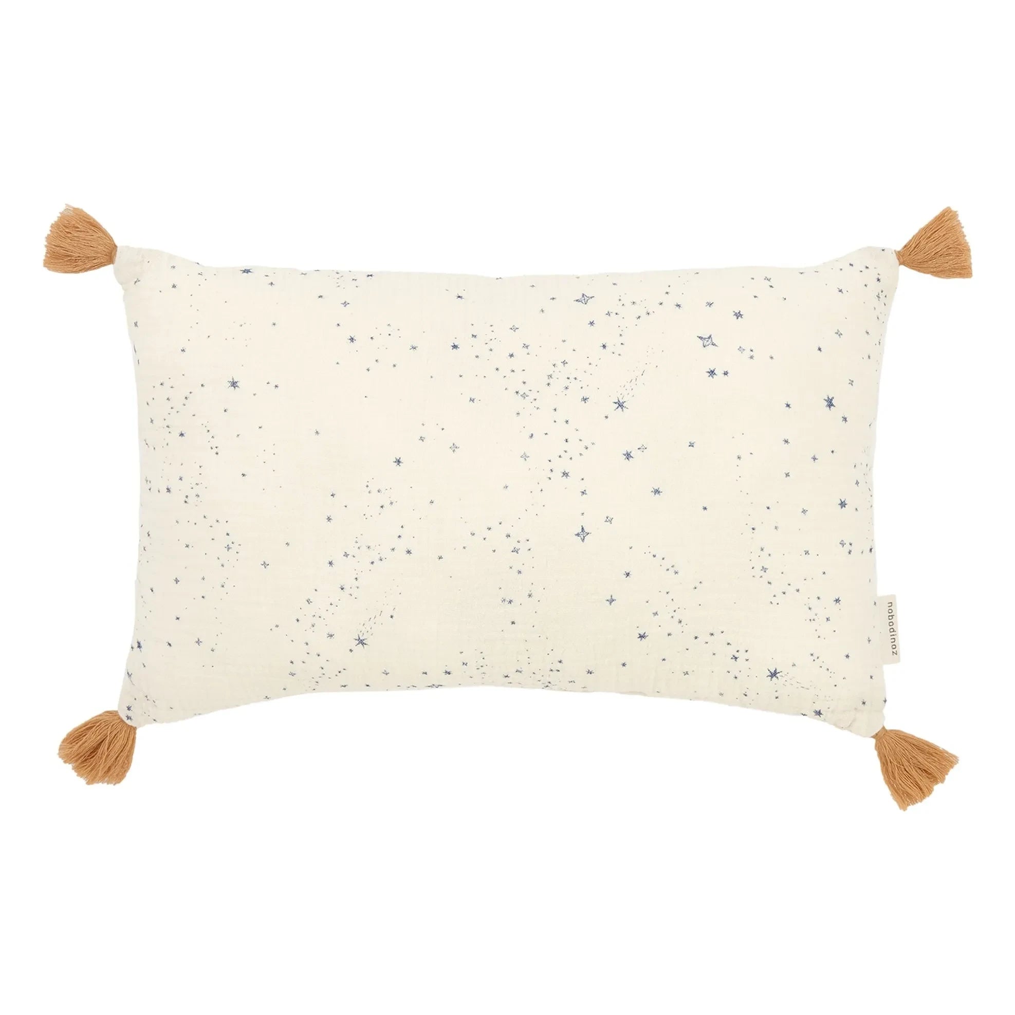 Nobodinoz - Wabi Sabi Samanyolu püsküllü yastık | Mavi