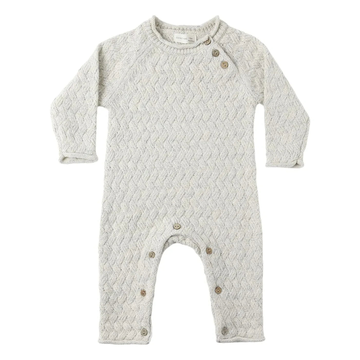 Quincy Mae - Organic Cotton Knit Romper | Light Blue