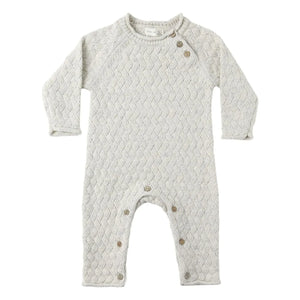 Quincy Mae - Organic Cotton Knit Romper | Light Blue
