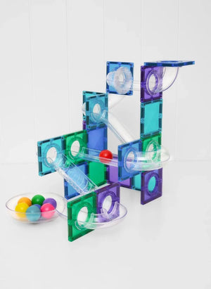 Connetix - Rainbow | 114 Piece Shiny Marble Race Pack