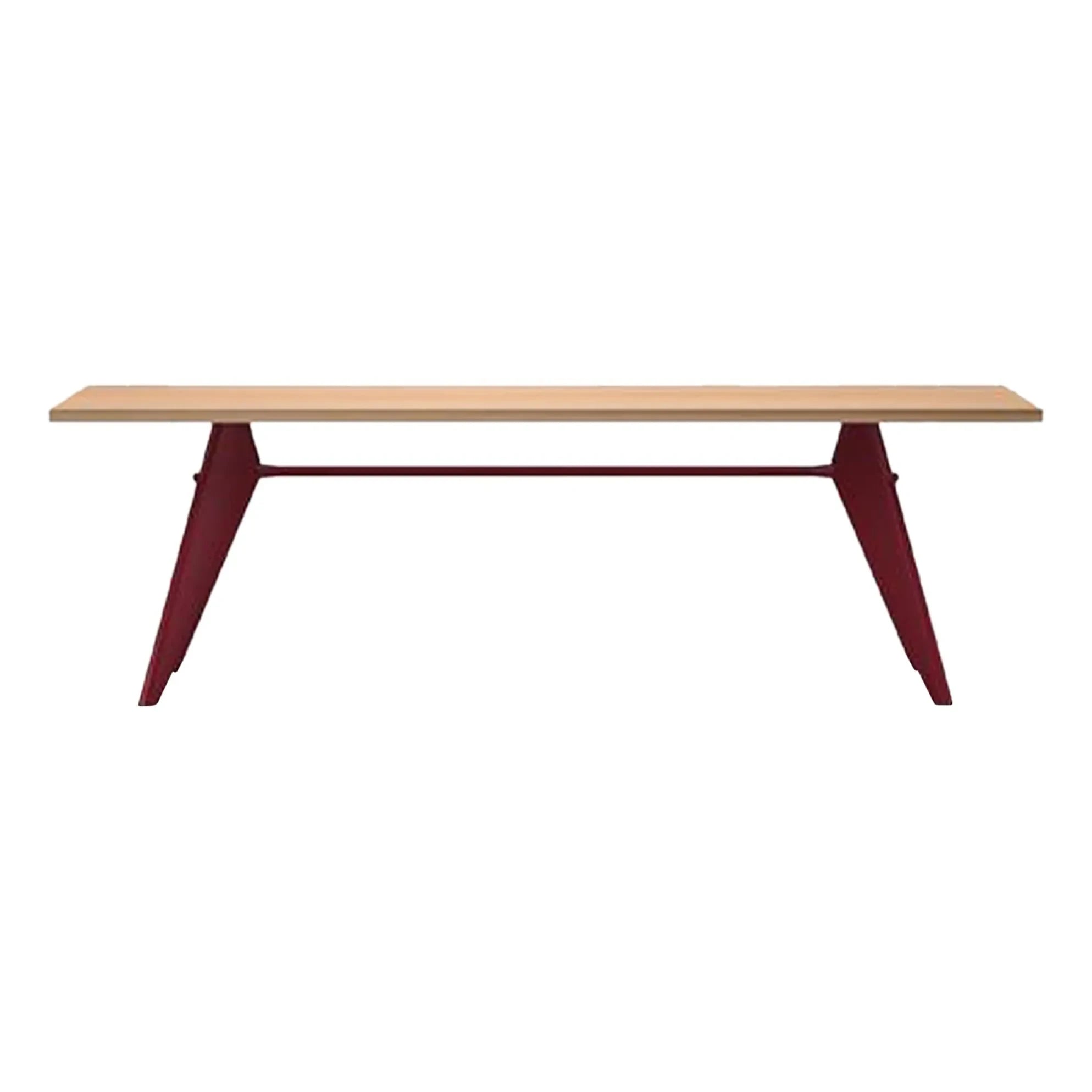 Vitra - EM Table - Japanese Red Pedestal - Jean Prouvé, 1950 | Oak