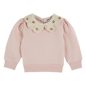Emile et Ida - Claudine Collar Sweatshirt Organic Cotton | Pink