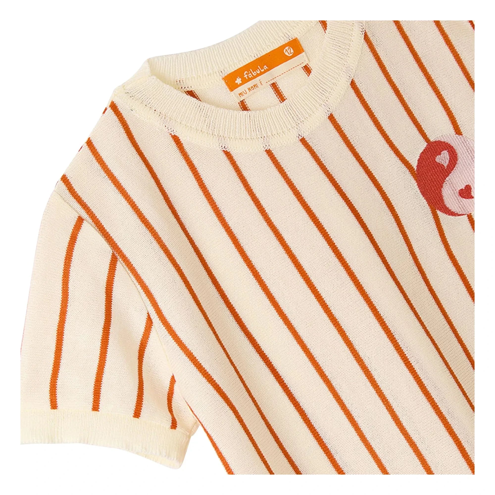 Fabula - Striped Yin Yang T-Shirt | Off-White