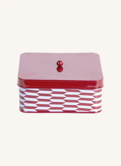 Present Time - Salerno Pattern Metal Storage Box | Red
