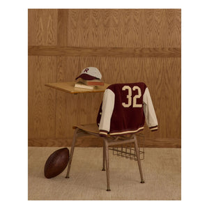 Rylee + Cru - Velvet Varsity Bomber Jacket | Burgundy