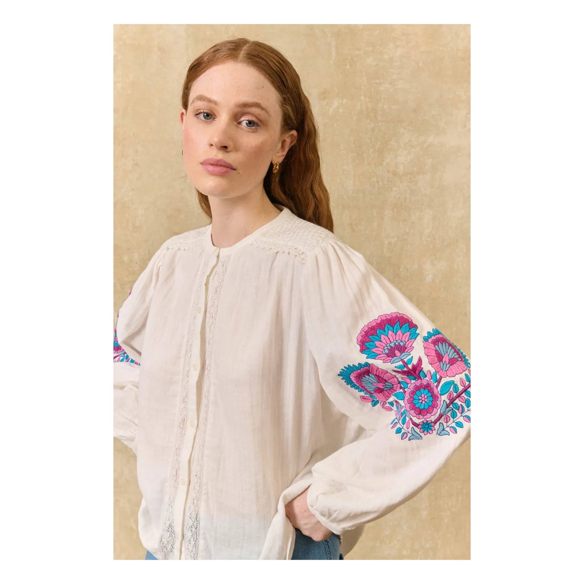 Louise Misha - Jeanne organic cotton blouse | White
