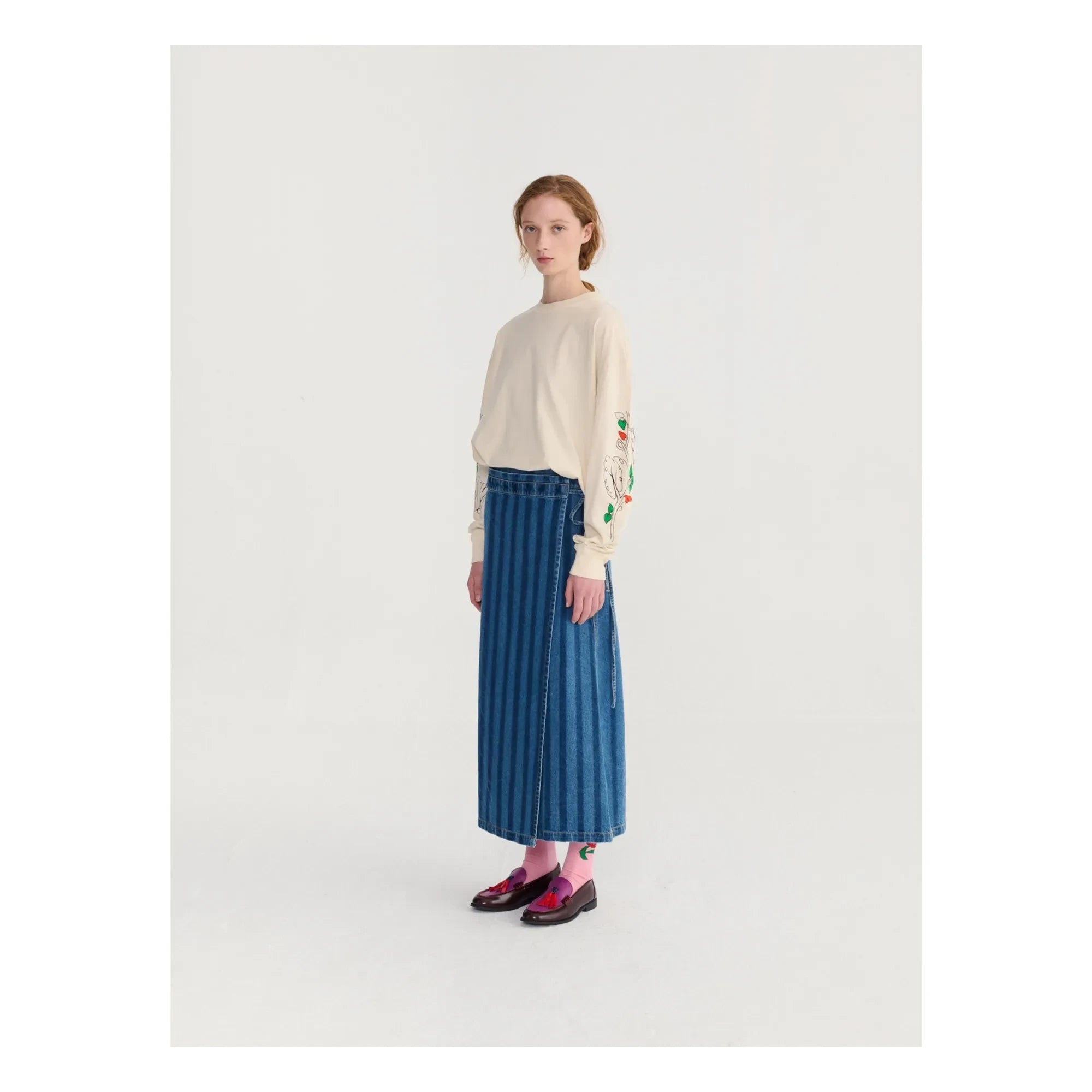 Bobo Choses - Denim organik pamuk etek | Mavi