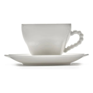 Serax - Perle Fine cups and saucers, Wouters & Hendrix - Set of 2 | White