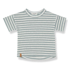 1+ in the family - Striped Linen T-Shirt | Green Water