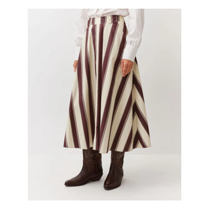 Diega - Jomo Striped Skirt | Ecru