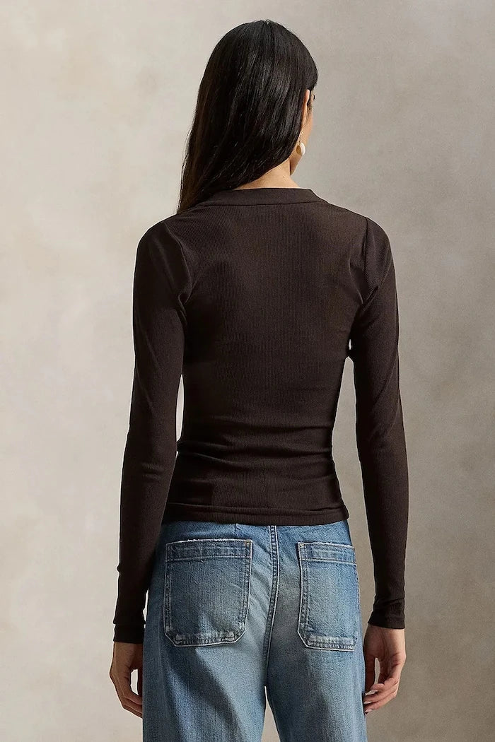 Polo Ralph Lauren uzun kollu kadın pamuklu bluz
