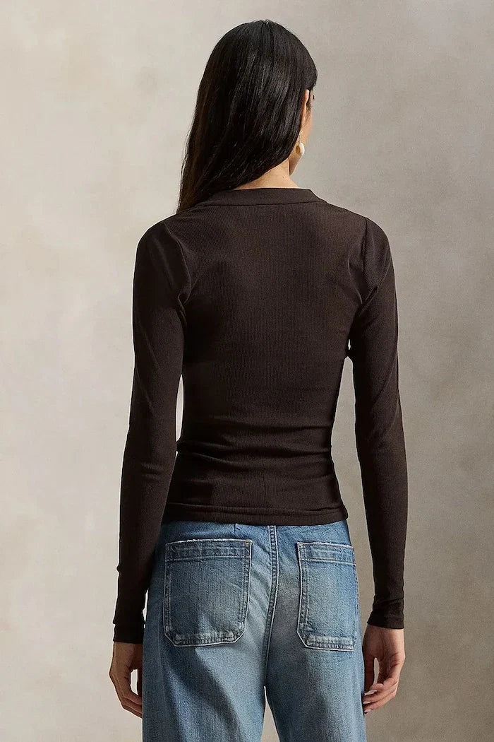 Polo Ralph Lauren uzun kollu kadın pamuklu bluz