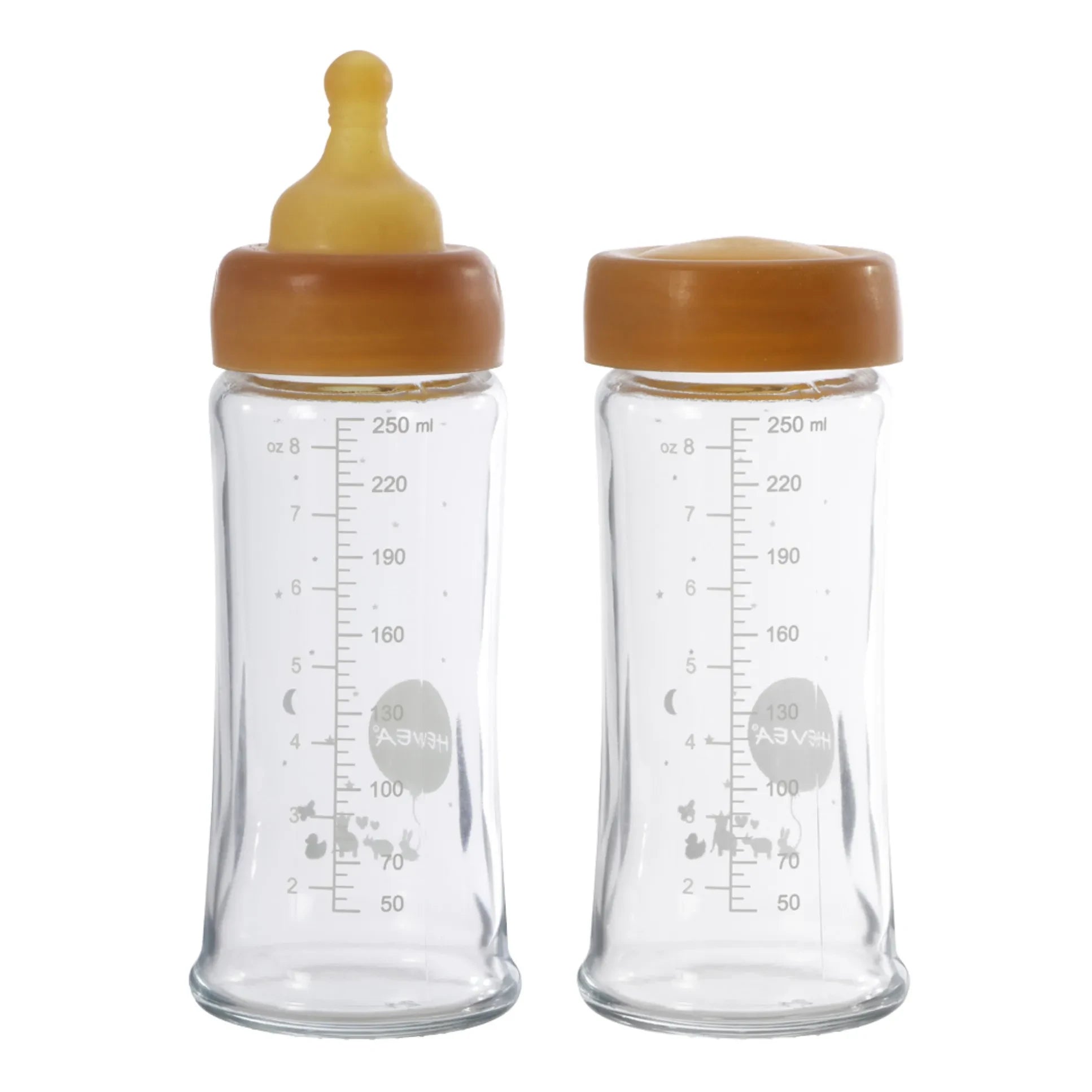 Hevea - Wide Mouth Glass Bottles - Medium Flow - Set of 2