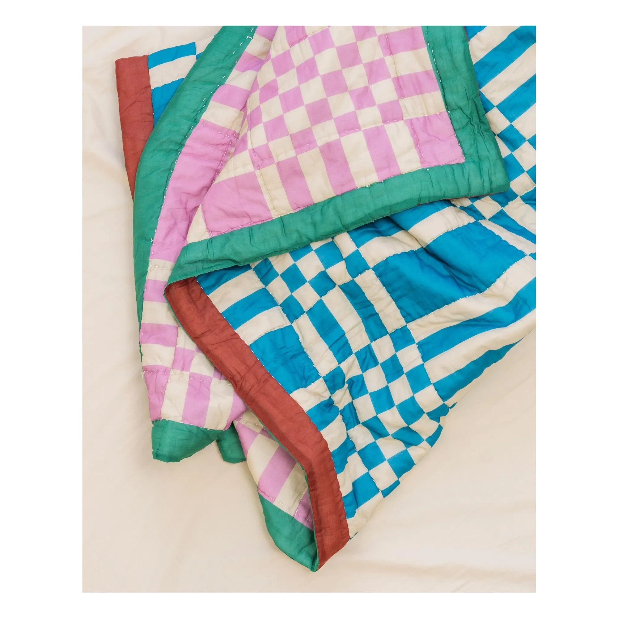 Tarta Gelatina - Checkered Double-Sided Blanket | Pink