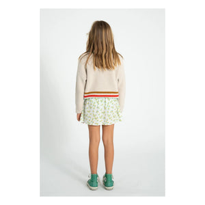 Piupiuchick - Organic cotton floral print short skirt | White