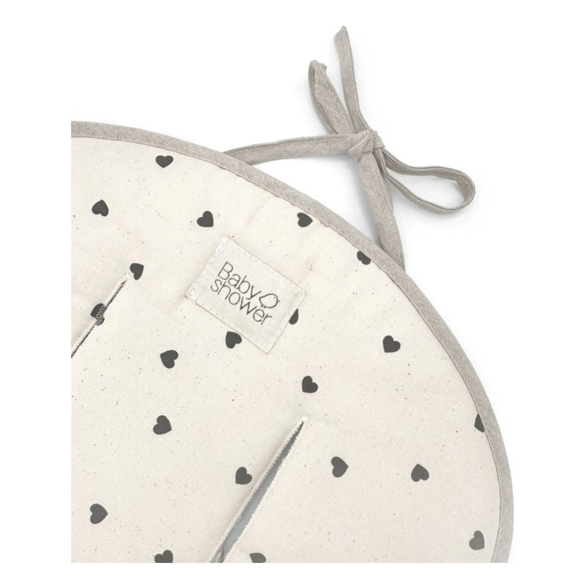 Babyshower - Kalp Desenli Puset Minderi | Ekru