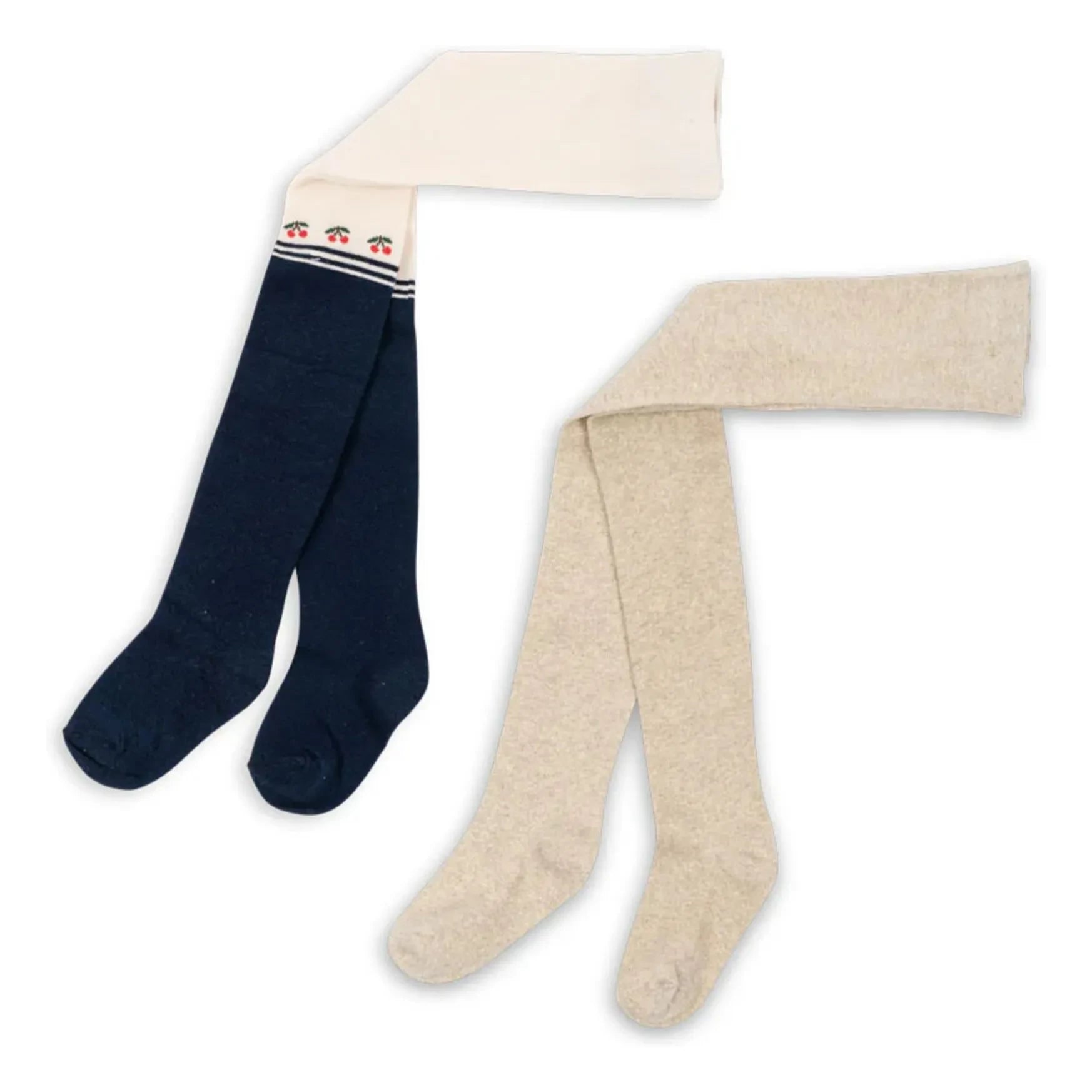 Konges Sløjd - 2 Pairs of Cherry Tights Set | Beige