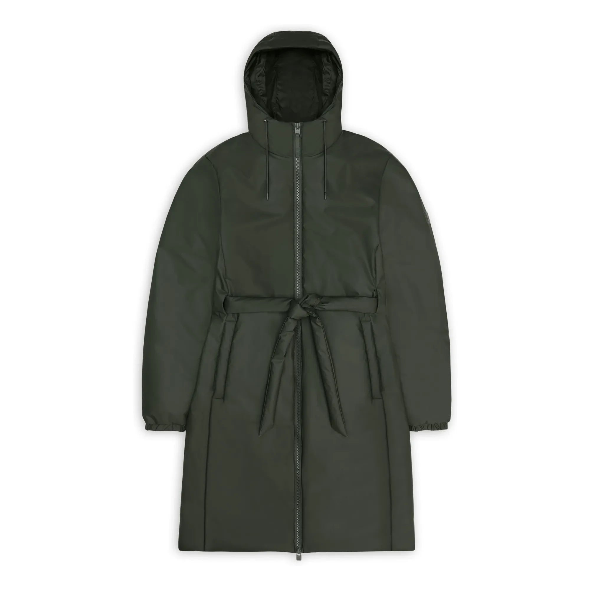 Rains - Lohja Long Belted Parka | Khaki
