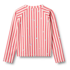 Wheat - Island Striped Recycled Fiber UV Protection Bath T-Shirt | Red