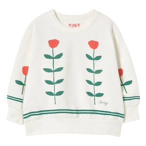 Tinycottons - Organic Cotton Flower Sweatshirt | White