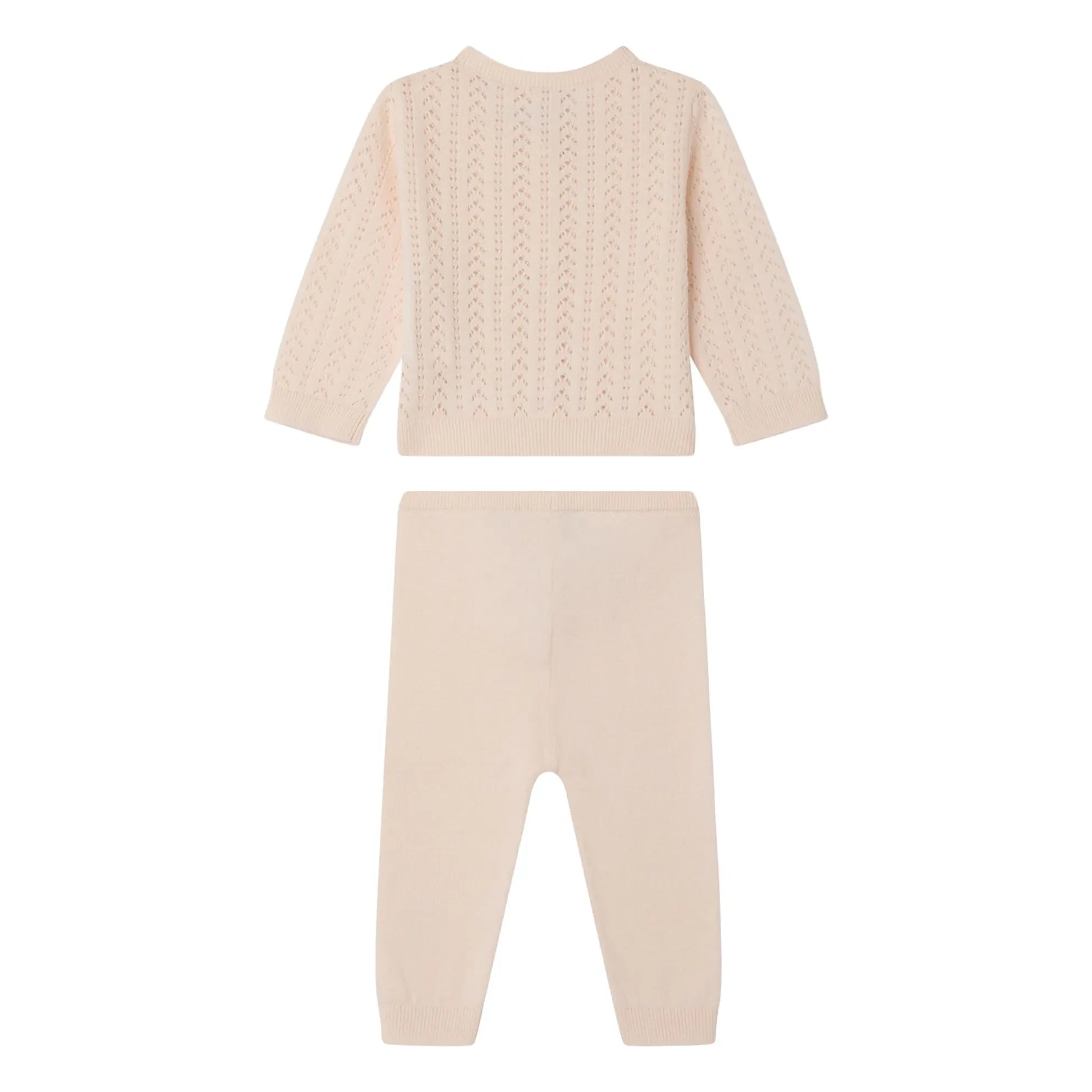 Bonpoint - Organic Cotton Cardigan and Leggings Set | Powder Pink