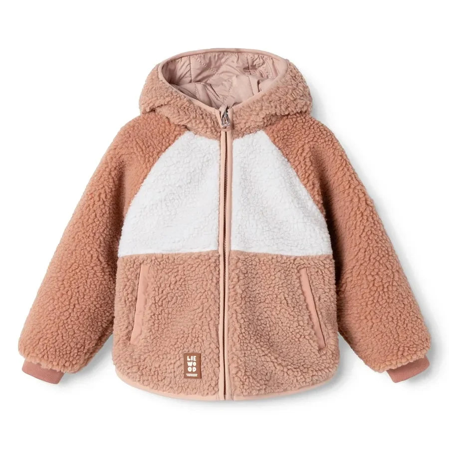 Liewood - Jackson Reversible Sherpa-Style Jacket, Made from Recycled Fibers | Light Pink