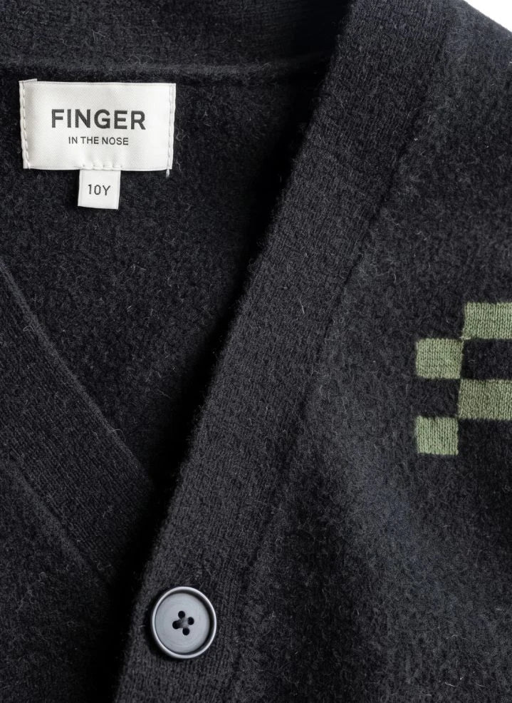 Finger in the nose - Robin Merino Wool Cardigan | Black