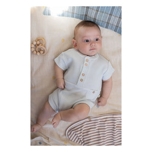 1+ in the family - Volos Embossed Romper | Light Blue