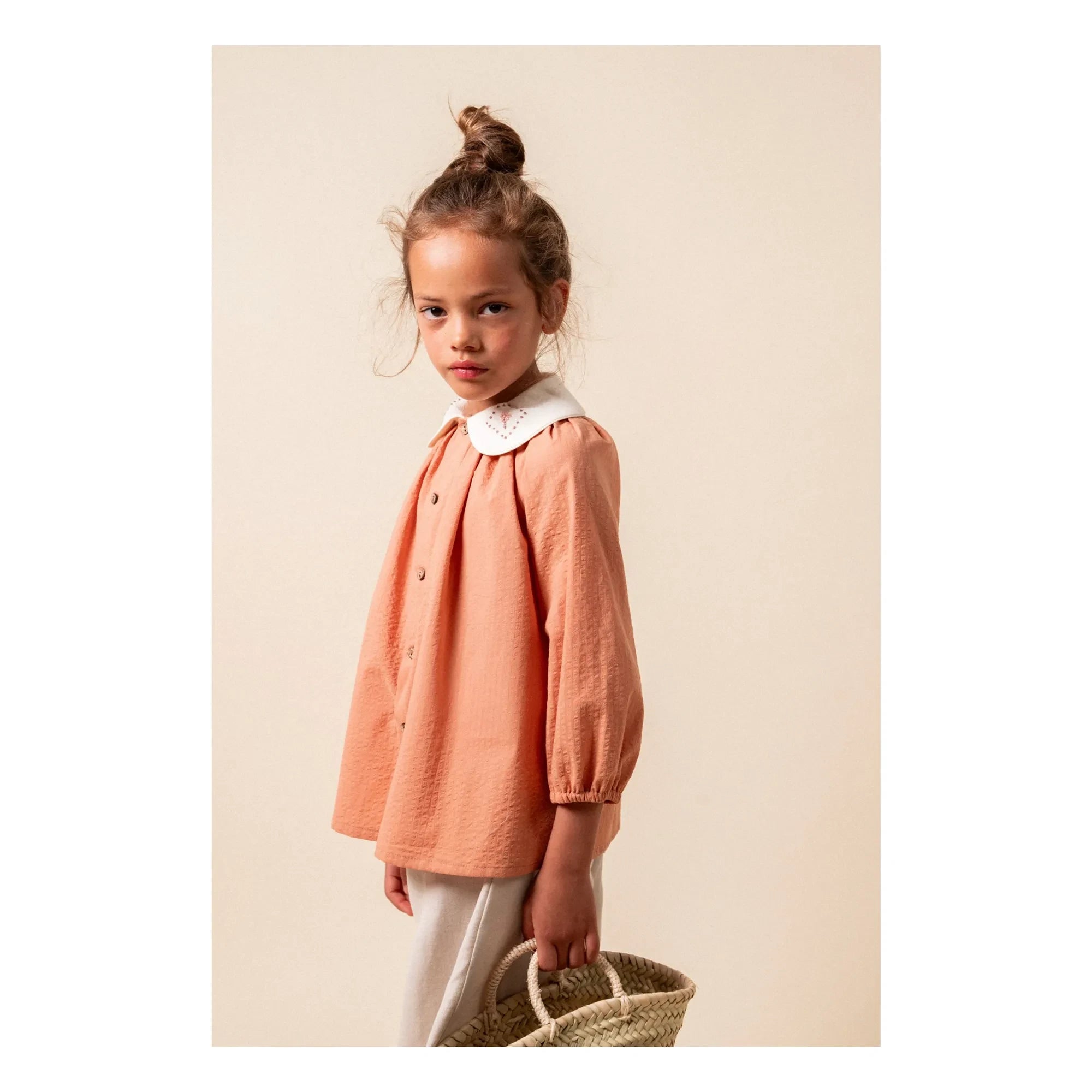 birinit - Claudine Collar Blouse Organic Cotton | Russet