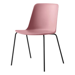 & Tradition - Rely HW65 Chair, Black Frame | Pink