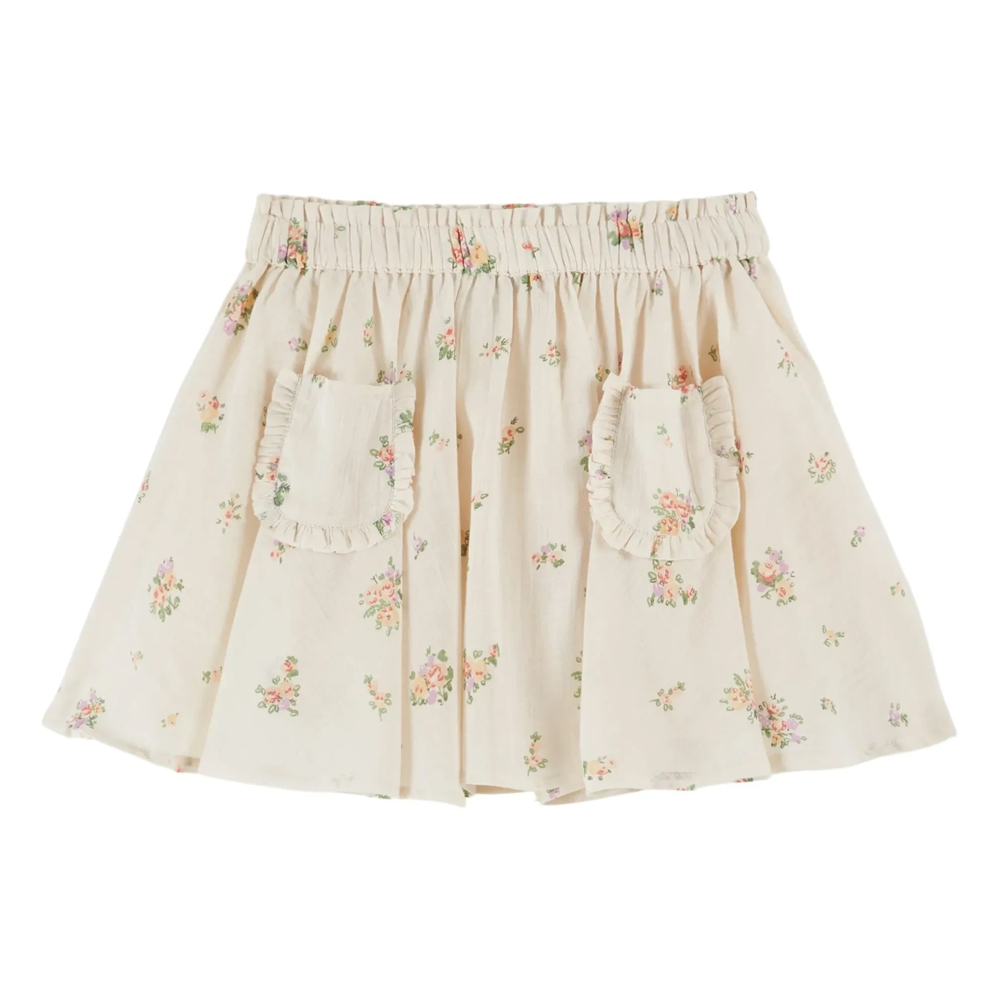 Emile et Ida - Organic Cotton Floral Skirt | Cream