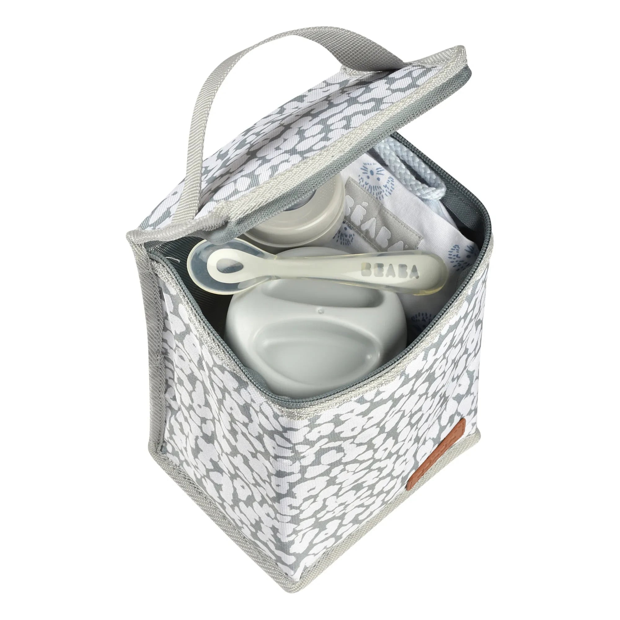 Béaba - Cherry Blossom Insulated Lunch Bag | Gray