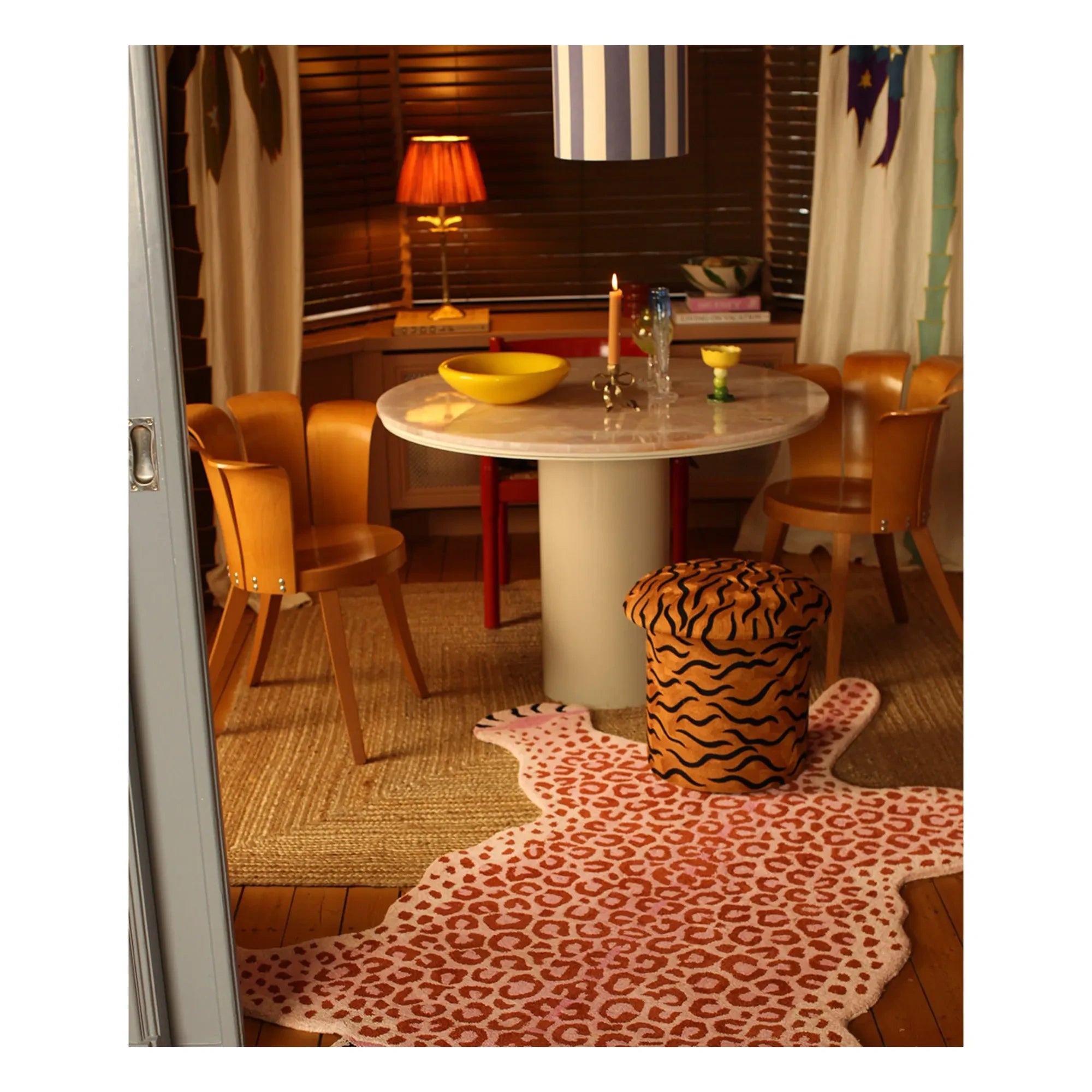 Doing Goods - Maya Kaplan embroidered pouf | Camel