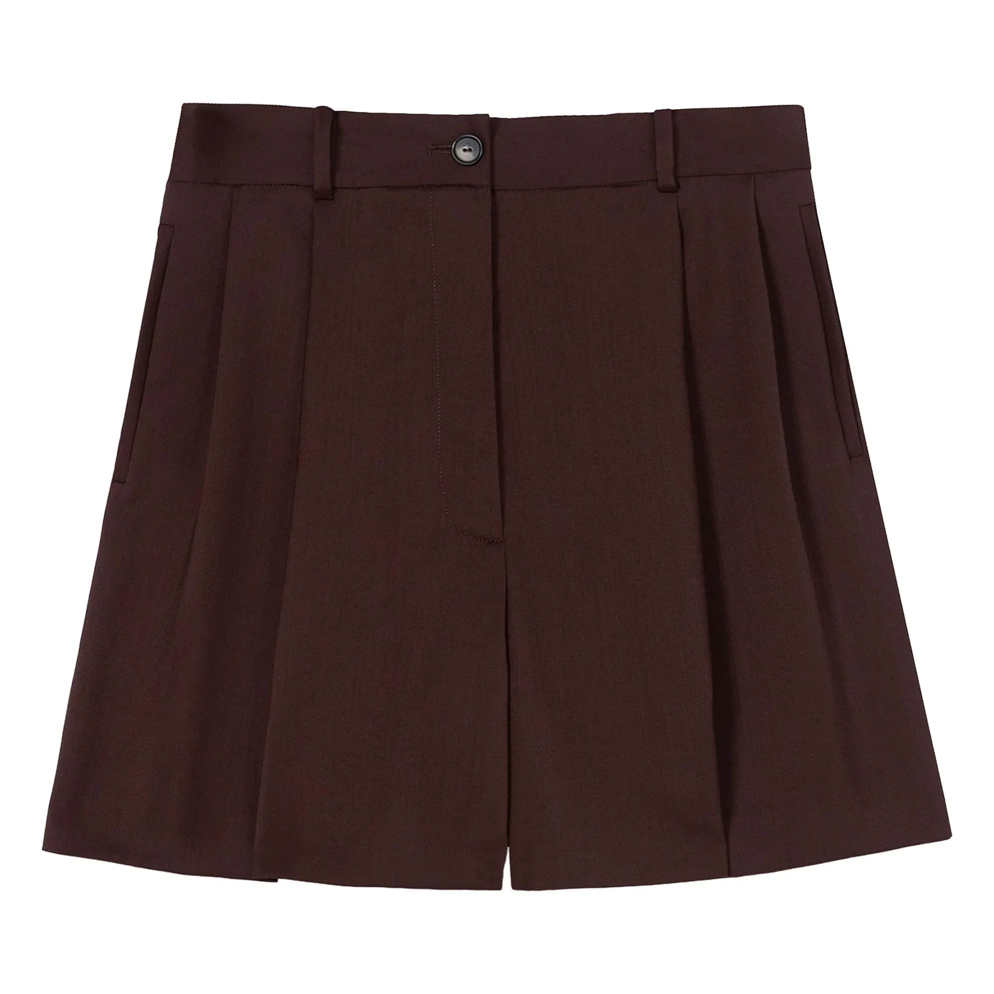 Cordera - Bermuda Tailored Wool Shorts | Burgundy